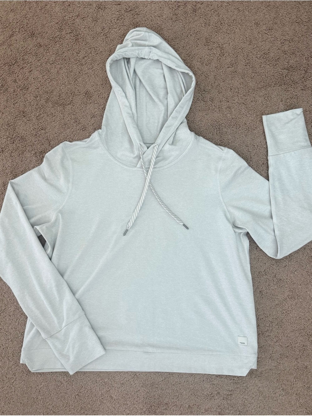 Vuori Halo Essential Hoodie in Salt Heather Pullover Size Medium